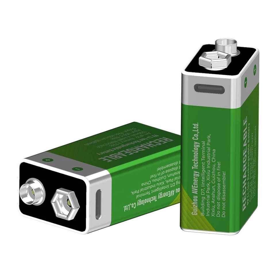 סוללת USB נטענת 9 וולט
